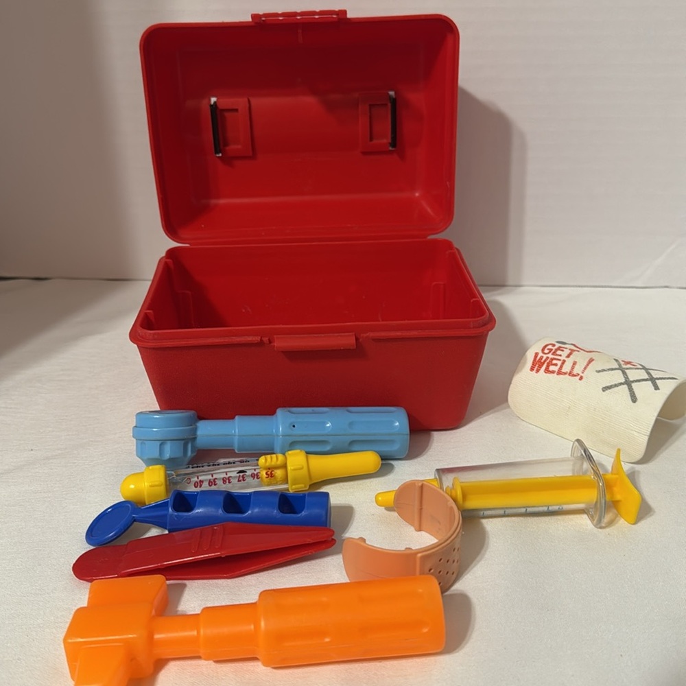 Vintage 1987 Fisher Price Medical Kit Tackle Box